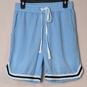 Boohoo Man Airtex Basketball Shorts with Pockets in Powder Blue Size Medium